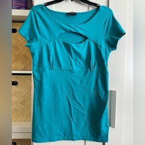 Express sexy cut out tank top turquoise L